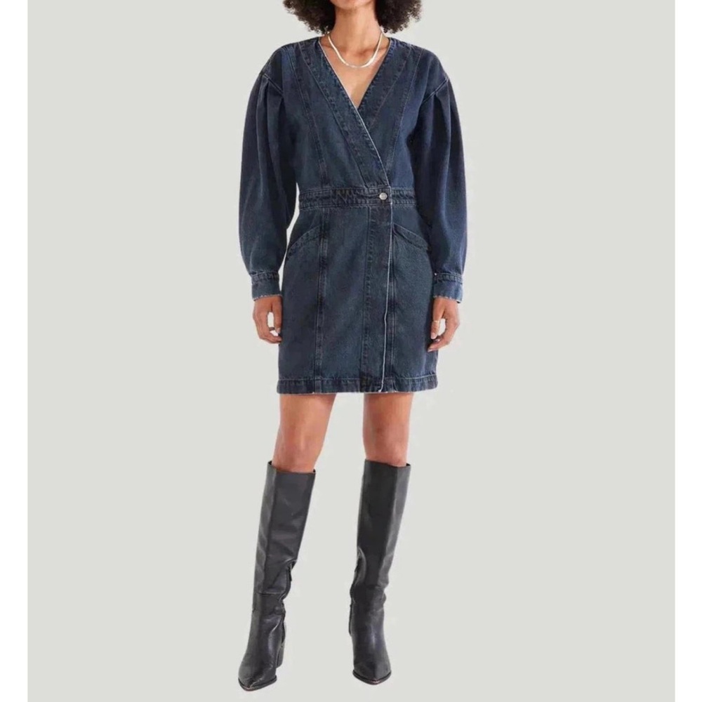 Etica Mira denim wrap dress